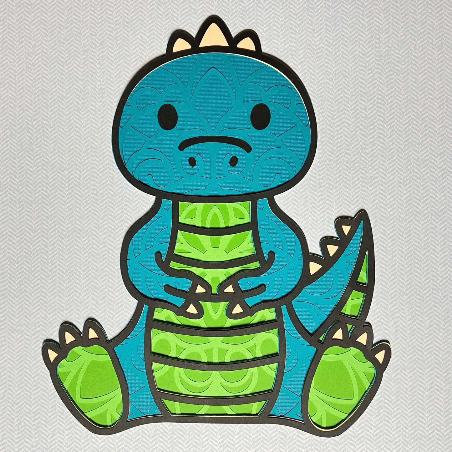 Dinosaurs, layered art, 8x8, multiple options, Blue Brontosaurus
