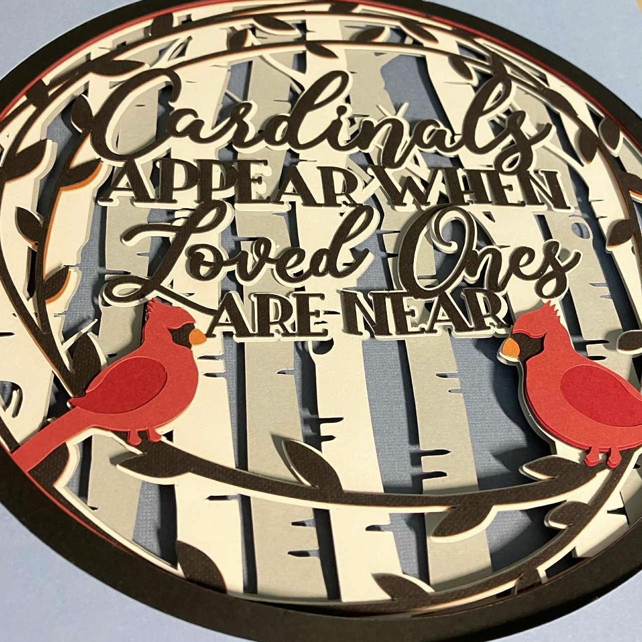 Cardinals Appear When Angels Are Near, Layered Shadow Box