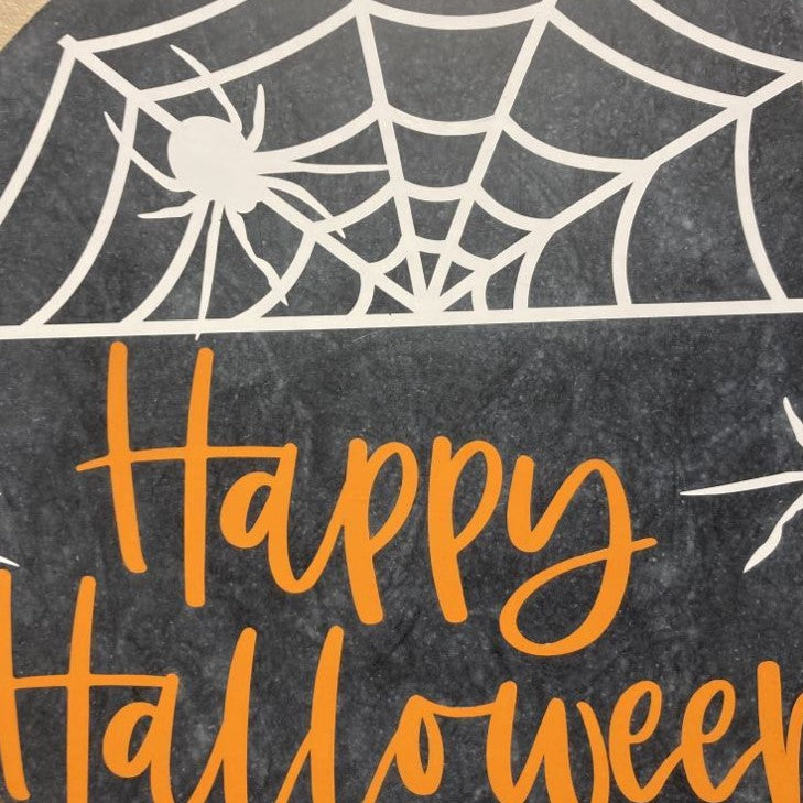 Happy Halloween Spider Sign, close up