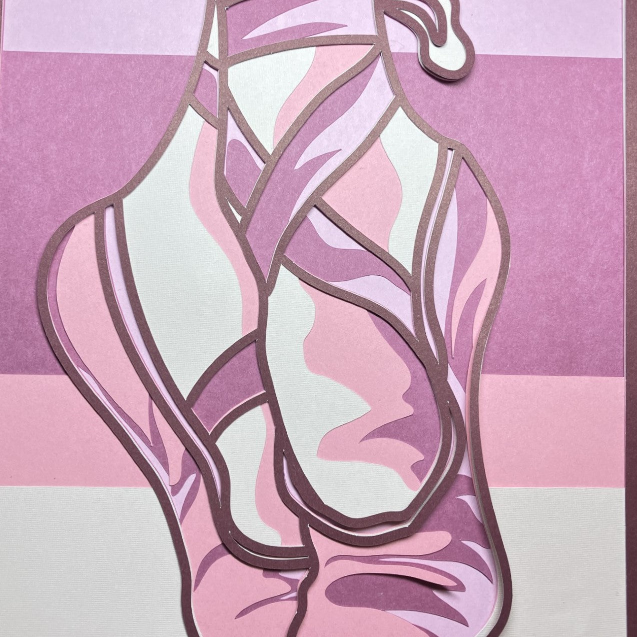 Ballet Slippers, 8x10 Layered Art, close up