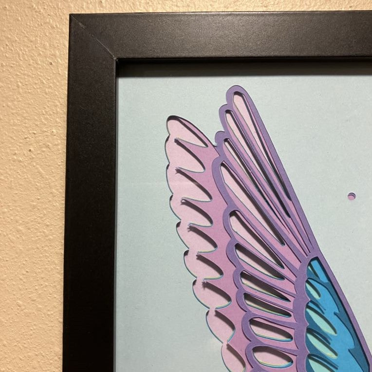 Hummingbird, 8x10 Shadow Box, corner
