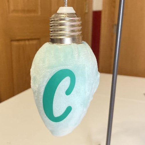 Personalized Plush Christmas Bulb Ornament, Multiple Options