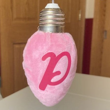 Personalized Plush Christmas Bulb Ornament, Multiple Options