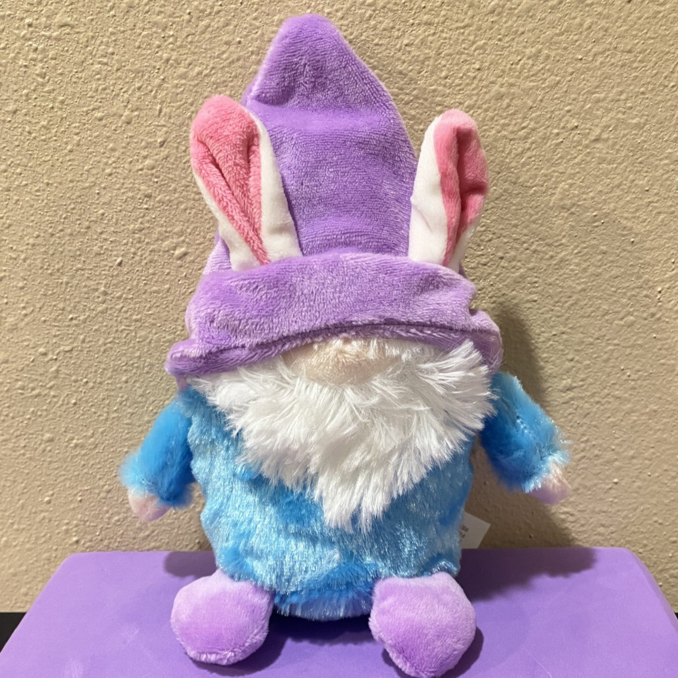 Personalized Gnomes with Bunny Ears, multiple options. purple with blue body