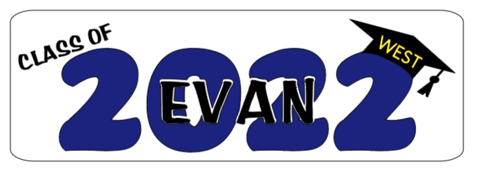 Personalized Class of 2022, Graduation Glass Tile Design WEST