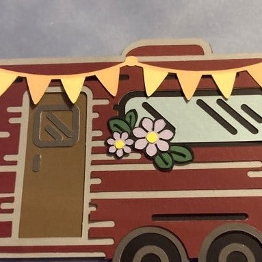 5th Wheel Camper- Layered Picture, close up