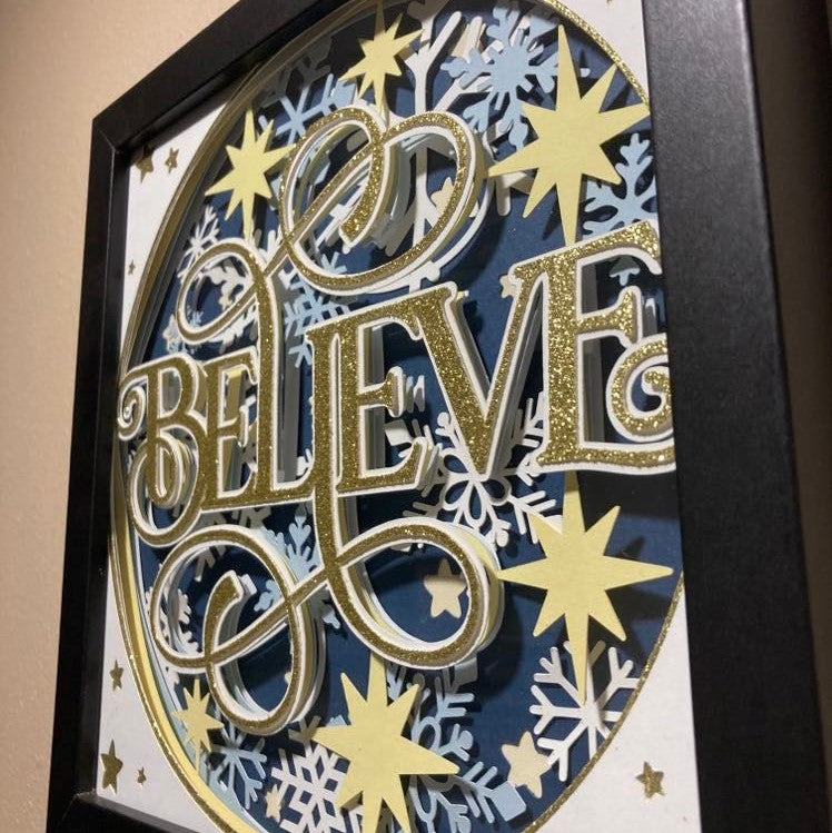Believe - Layered Art Shadow Box