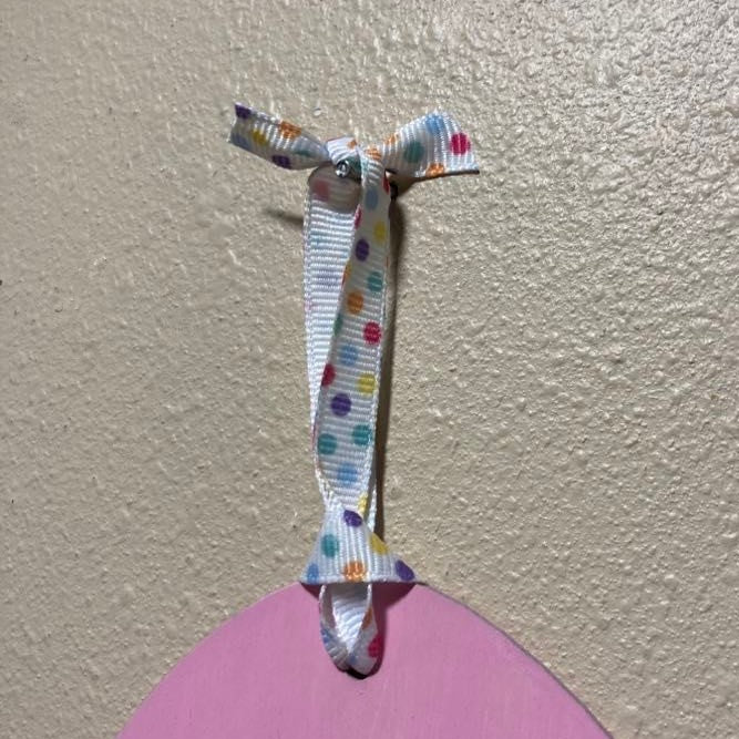 Easter Bunny Please Stop Here, Wooden Sign, Ribbon