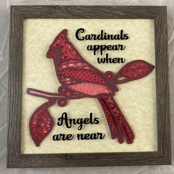 Cardinals Appear when Angels are Near layered wall art