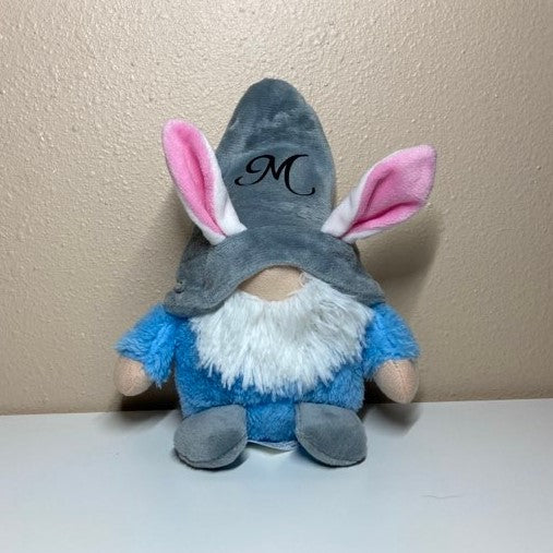 Personalized gnomes with bunny ears, blue