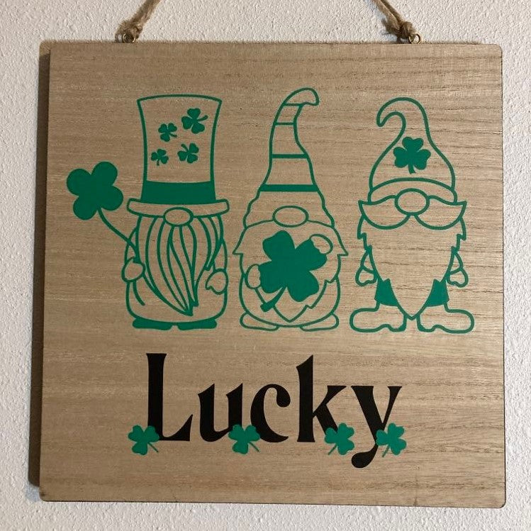 Two Sided Sign Gnomes Saint Patrick's Day