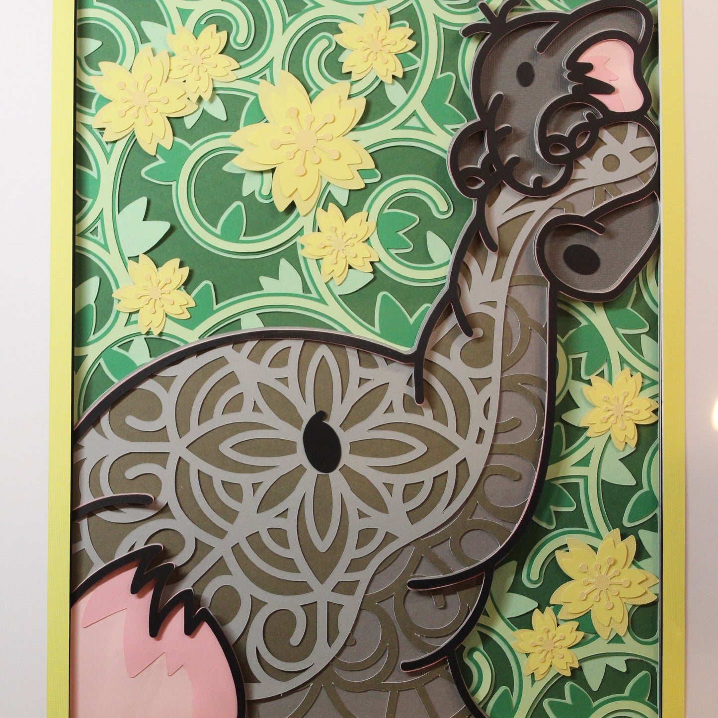 Elephant and baby -Layered Wall Art