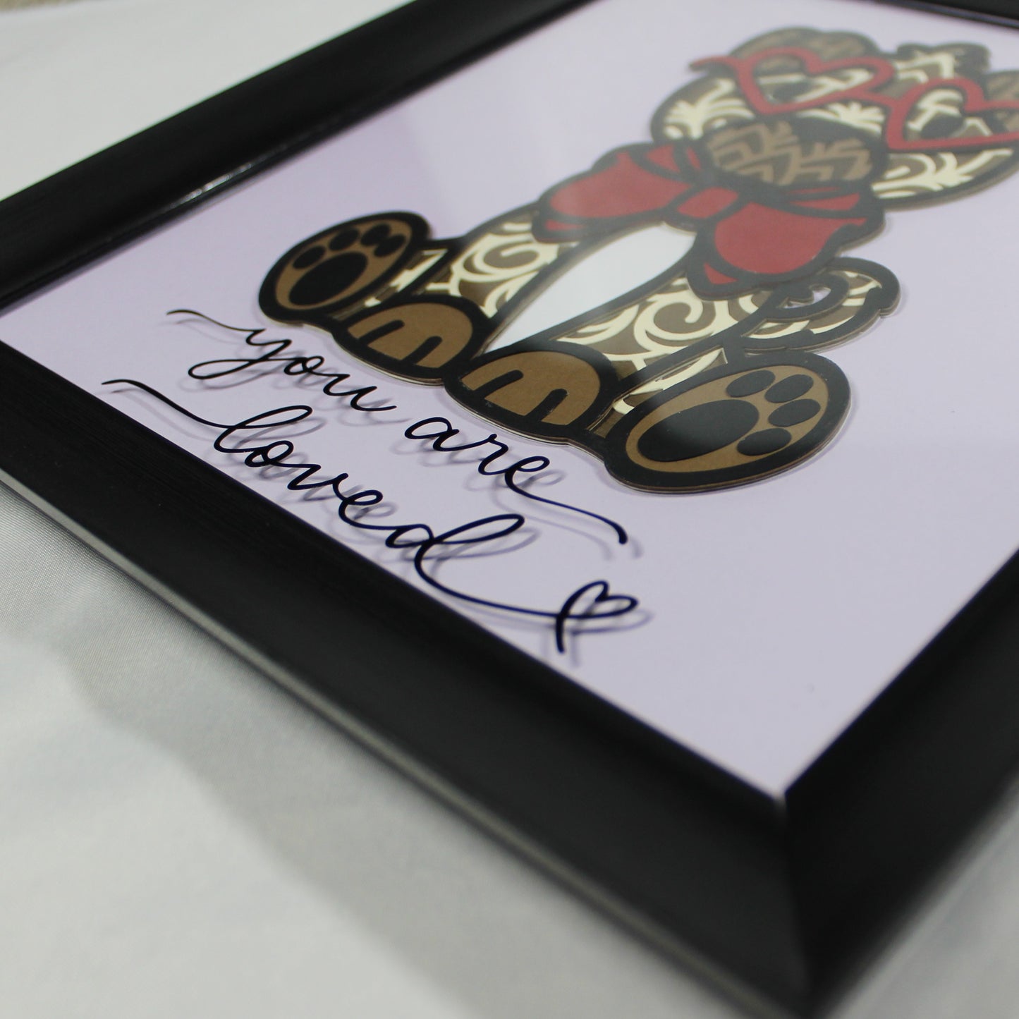 Pug You Are Loved 8x8 Layered Art frame