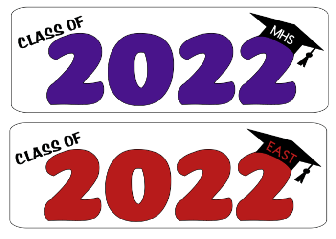 Personalized Class of 2022, Graduation Glass Tile Designs, Mosinee, East