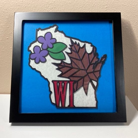 Wisconsin, layered art, 8x8