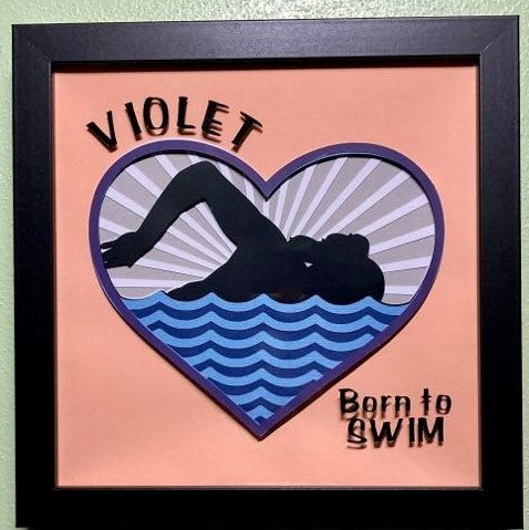 Born to Swim - Personalized Layered Wall Art, Multiple Options