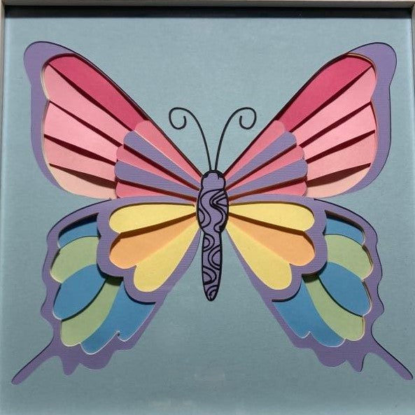 Butterfly Layered Shadowbox, close up