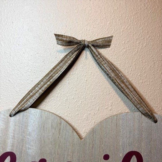 Family, Heart Shaped Sign, Ribbon