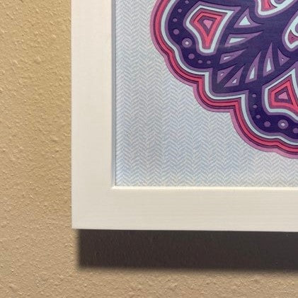 Layered Flower, framed 8"x8", frame