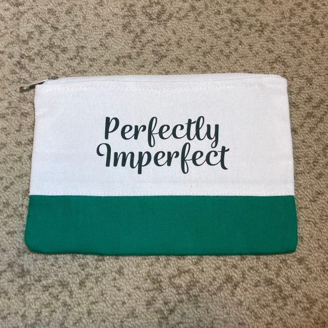 cute lined zipper pouches, green, Perfectly Imperfect