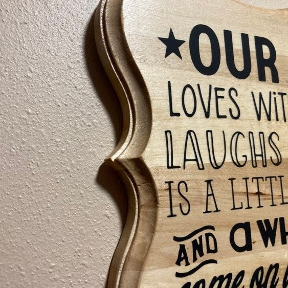 Our Family is Awesome! Wood Sign with Routed Edges, routed edges
