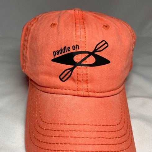 Kayak Paddle On Baseball Cap, Multiple Colors Available, Orange