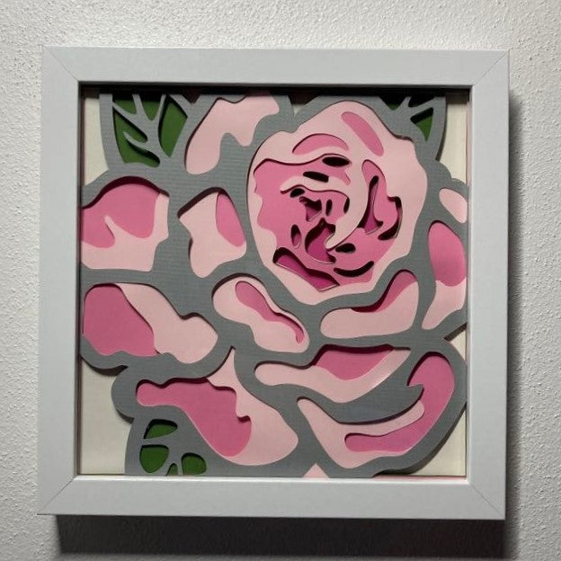 Rose Shadow Box, Multiple Colors Available
