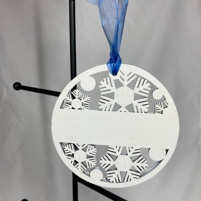 4" Wood Round Christmas Ornaments, back