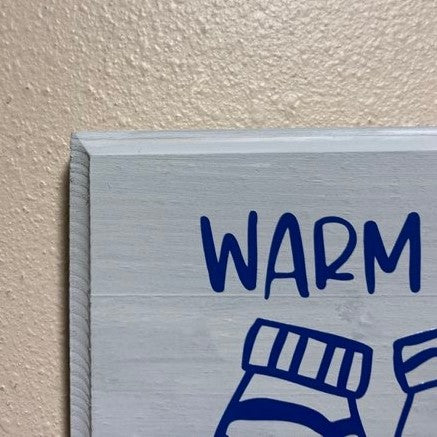 Warm Winter Wishes, Wood sign, routed edge