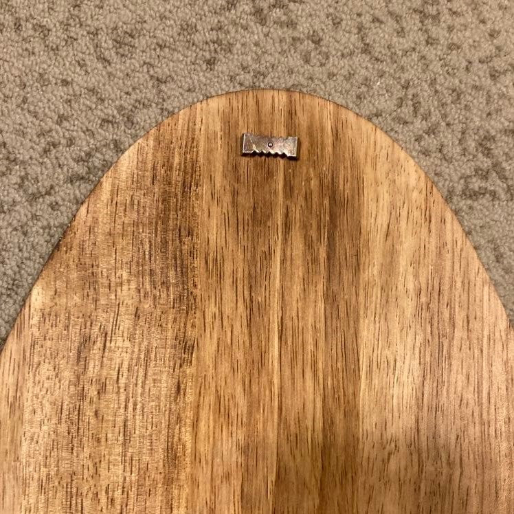 Egg Shaped Wood Easter Sign with cross, back