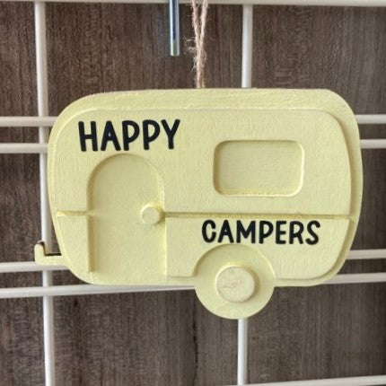 Wooden Camper, Two Sided- Happy Campers/Take a Hike, Multiple Colors Available