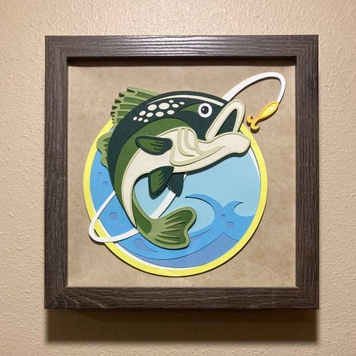 Bass Fishing- Layered Art Shadow Box – Happy Craft Designs