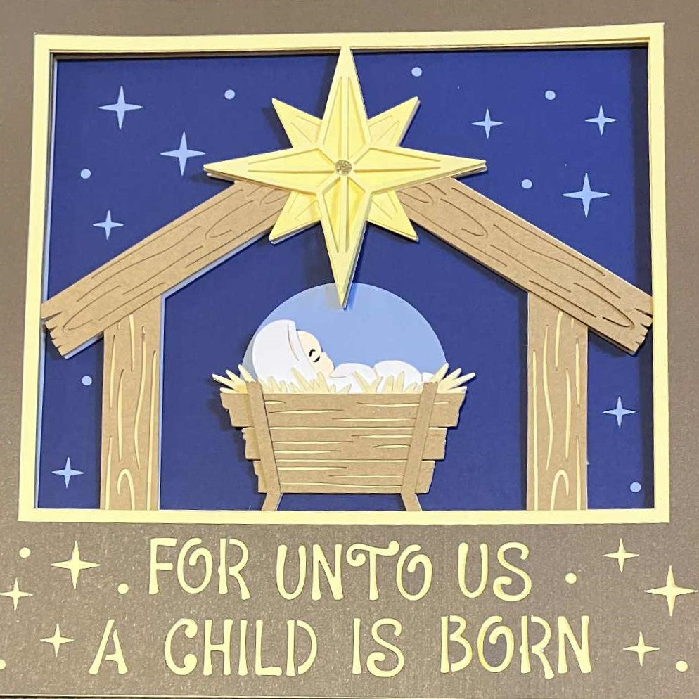 For Unto Us A Child Is Born, Layered Art Shadow Box