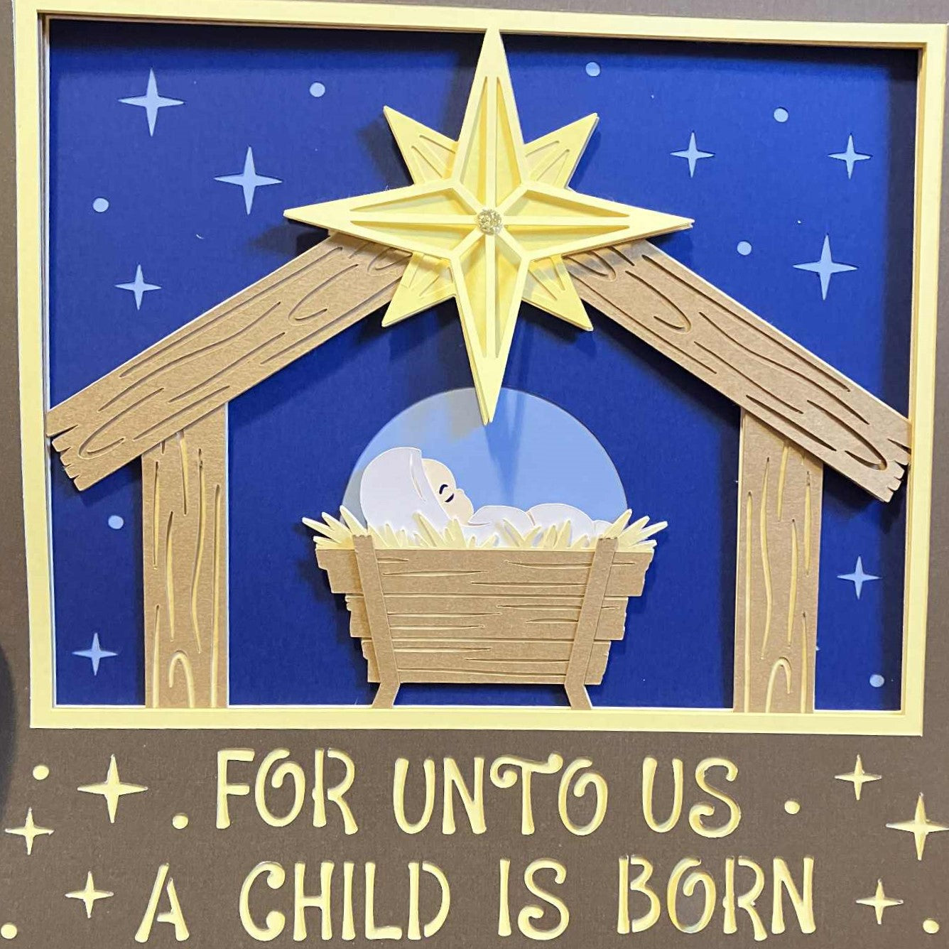 For Unto Us A Child Is Born, Layered Art Shadow Box – Happy Craft Designs