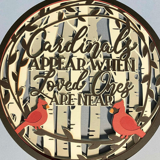Cardinals Appear When Angels Are Near, Layered Shadow Box