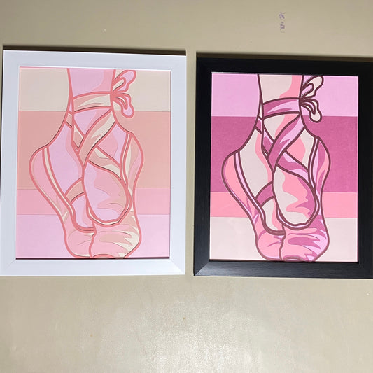 Ballet Slippers, Multiple Options, 8x10 Layered Art