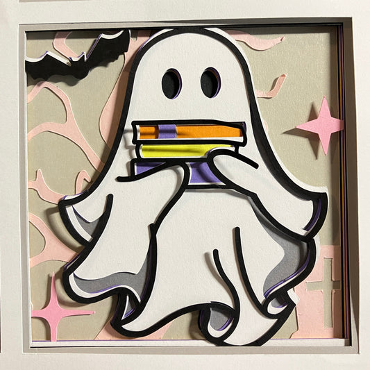Reading Ghosts, Layered Art Shadow Box