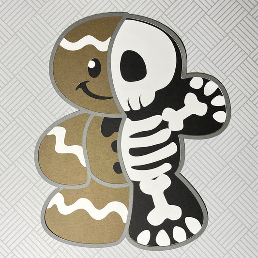 Gingerbread Skeleton, 8x8, Layered Art