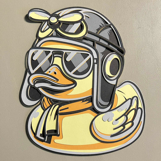 Tactical Rubber Ducky, 8x8, Layered Art
