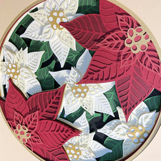 Poinsettias - Layered Art Shadow Box
