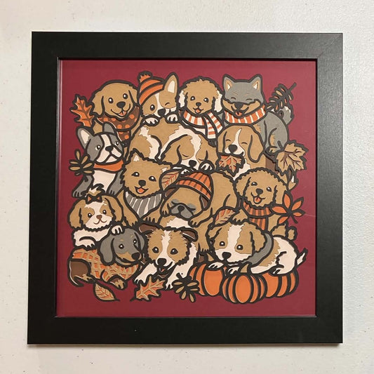 Puppy Pile, layered art