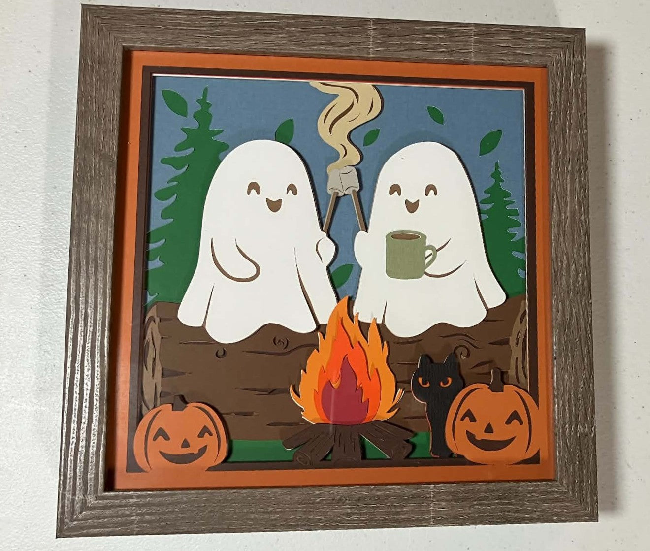 Campfire Ghosts, Layered Art Shadow Box