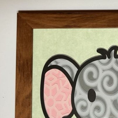 Elephant, Layered Art, close up of corner