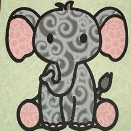Elephant, Layered Art, close up
