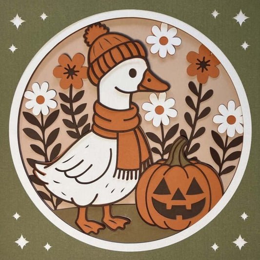 Fall Goose, Layered Shadow box