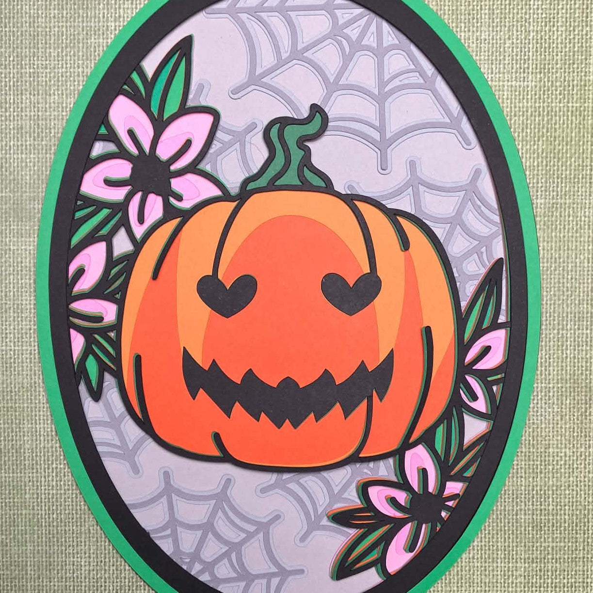 Floral Pumpkin, 8x10 Layered Art