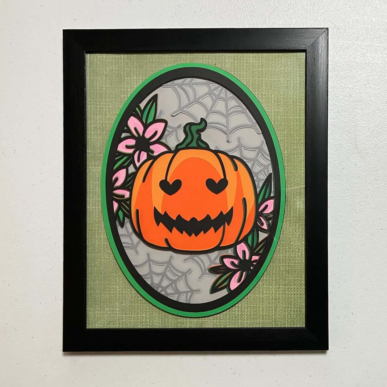 Floral Pumpkin, 8x10 Layered Art
