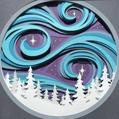 Northern Lights - Layered Art Shadow Box