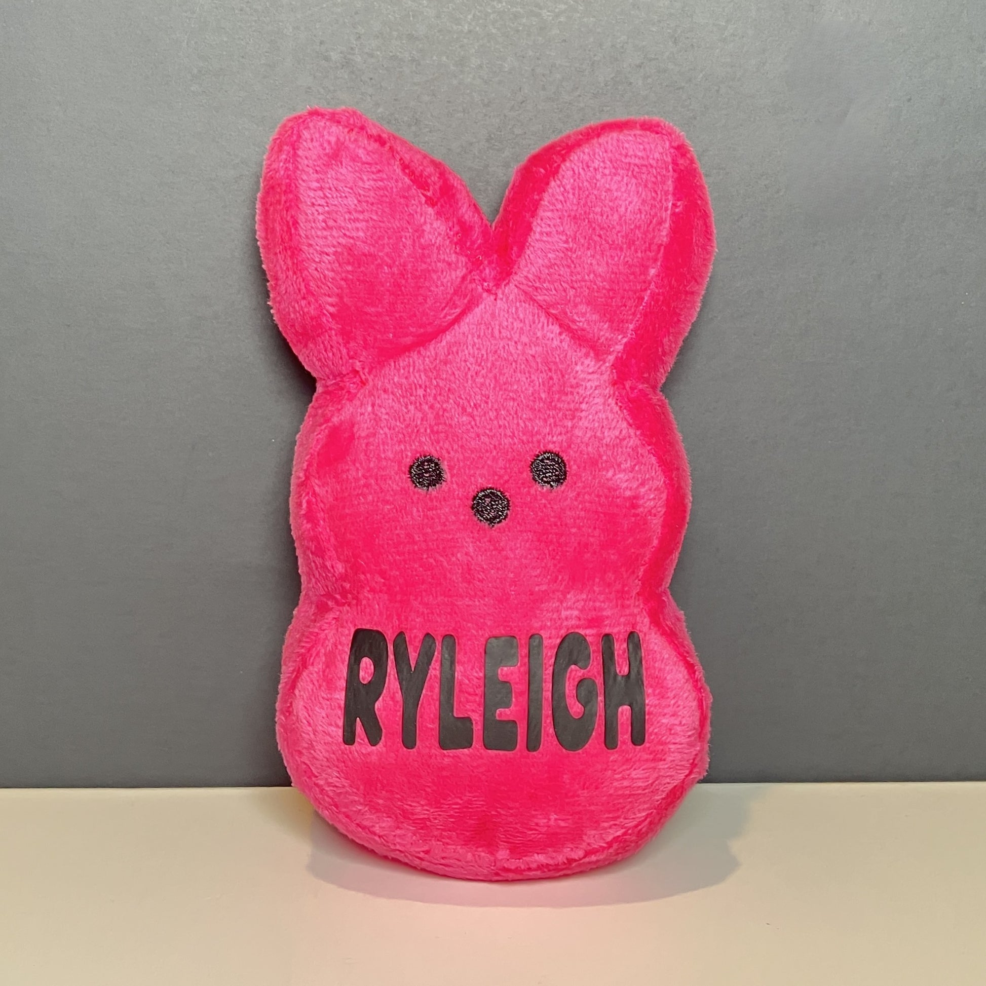 Personalized Easter Bunny Stuffed Plush, Multiple Options Available, Bright pink
