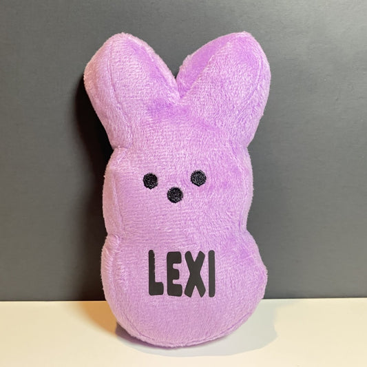 Personalized Easter Bunny Stuffed Plush, Multiple Options Available, purple